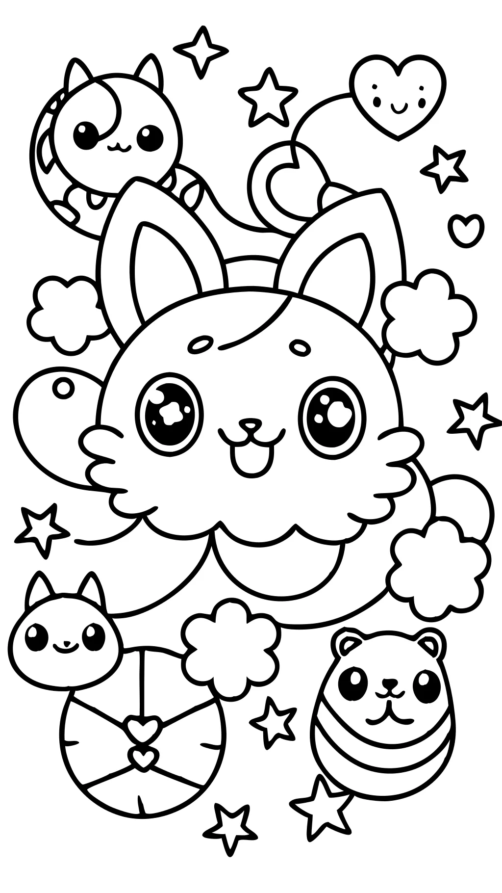 coloriage kawaii mignon doodle